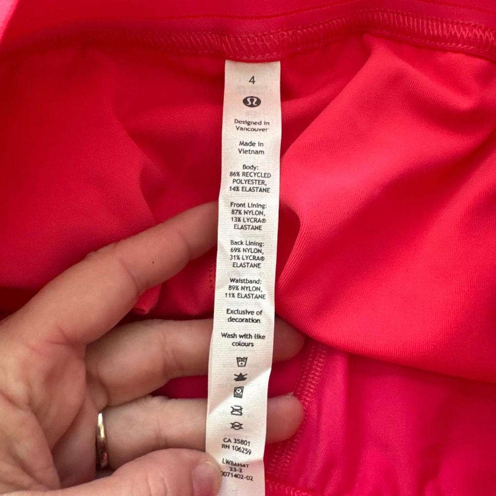 NWT Lululemon Court Rival High Rise Skirt Long Lip Gloss W8AH4T Women's Size 4 L - Picture 8 of 8